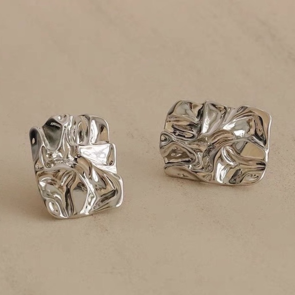 Silver Rectangular Earrings*Lightweight Earrings*Waterproof and Sweatpro…